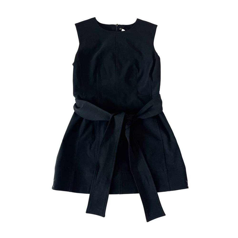 NEW MM LaFleur Angelina Top Black Cotton Bistretch Sleeveless Belted - Size 2